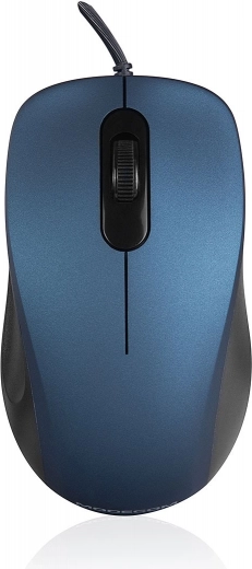 Mouse ottica cablata silenziosa blu