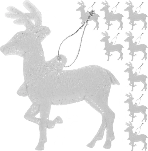 Ruhhy csillámos rénszarvas karácsonyi díszek – 9 db