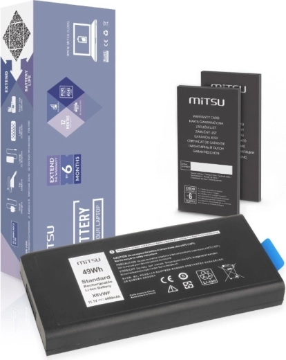 Batteria MITSU per Dell Latitude Rugged 5404, 5414, 7404 e 7414 11,1 V 4400 mAh (49 Wh)