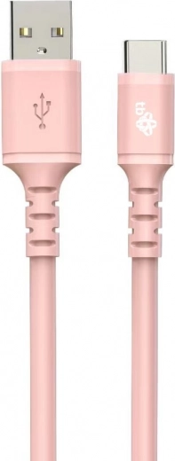 Silikonowy kabel USB–USB‑C 1 m różowy