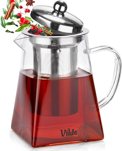 Stakleni čajnik s inox filtrom za čaj 730 ml