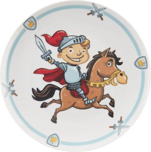 Assiette plate pour enfant avec motif chevalier 21 cm