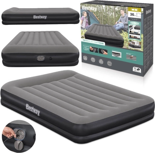 Bestway Tritech air mattress with built-in USB pump 152 × 203 × 36 cm