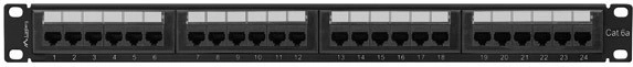Patch panel 24 portov Cat 6a črn