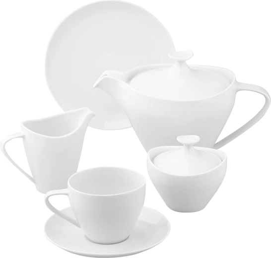 Servizio da caffè Mariapaula Moderna bianco per 6 persone, 21 pezzi