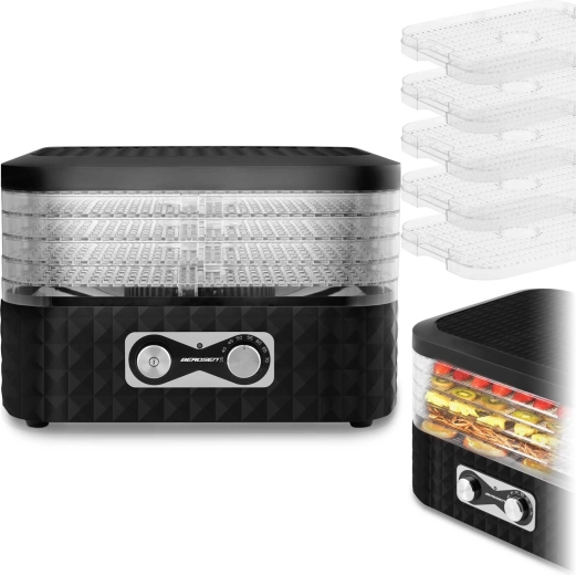 5 stackable trays – large drying area