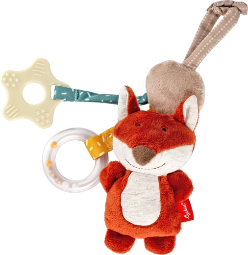 Sigikid giocattolo educativo sospeso volpe con sonaglino, massaggiagengive e squeaker