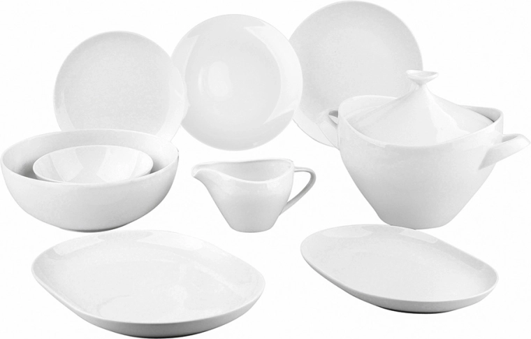 MariaPaula Moderna servizio da tavola bianco moderno 24 pezzi per 6 persone