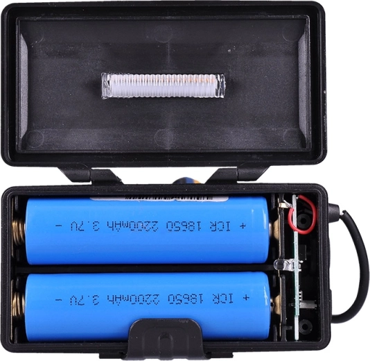 Batteritid på op til 16 timer og strømforsyning med 2× 18650 Li-Ion