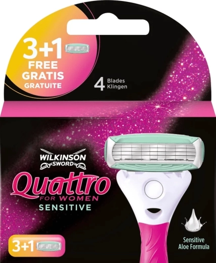Wilkinson Quattro for Women Sensitive replacement razor blades 3+1