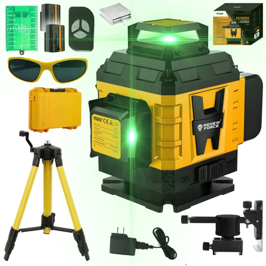 4D Cross-Line Laser with 16 Lines, 360° and Tripod Renew Force