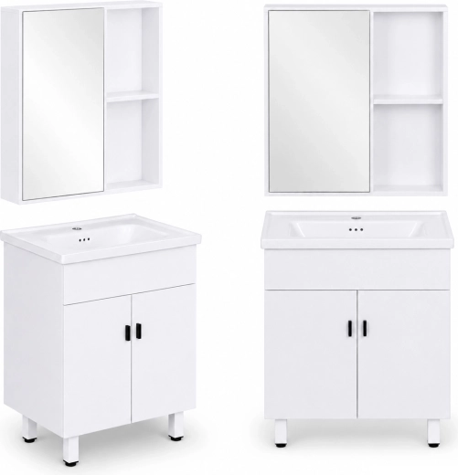 ModernHome mobile bagno con lavabo e pensile a specchio – set