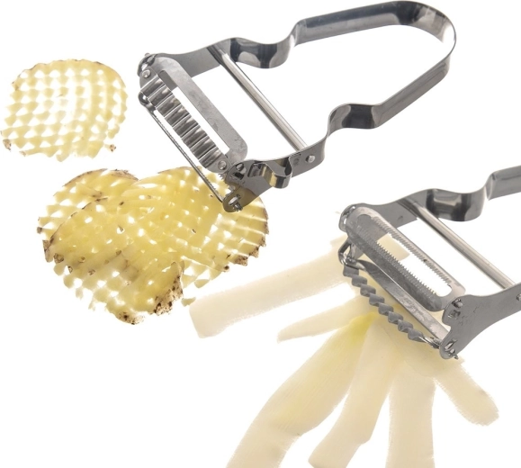 Two blades for peeling and decorative cuts