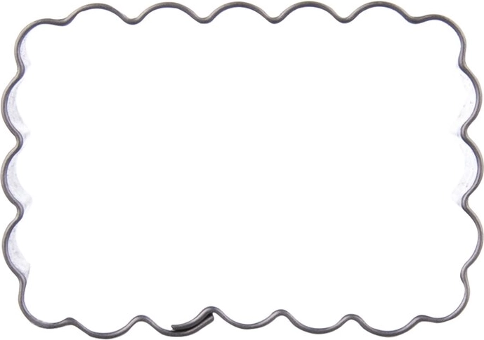 Emporte-pièce en acier inoxydable rectangle à bord festonné