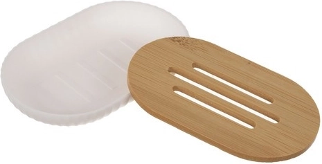 Portasapone con inserto in bambù per un migliore drenaggio dell’acqua