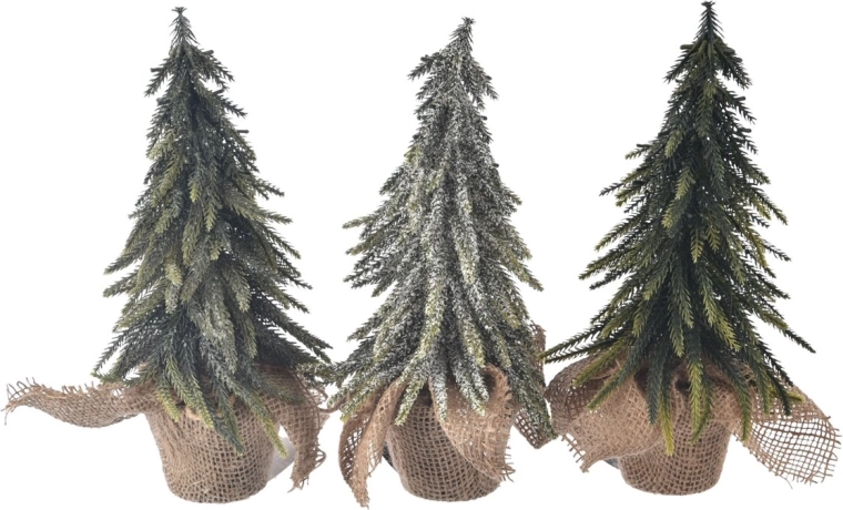 Kerstbloempot in de vorm van een boompje van plastic 28 cm (3 varianten)
