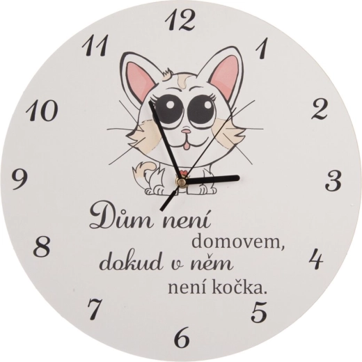Orologio da parete in legno Cat home bianco 34 cm
