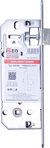 Serrure à encastrer ISEO avec clé 90/40/20/230