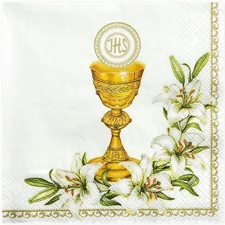 Papirservietter med kalkmotiv, hvide 33 × 33 cm, 20 stk.