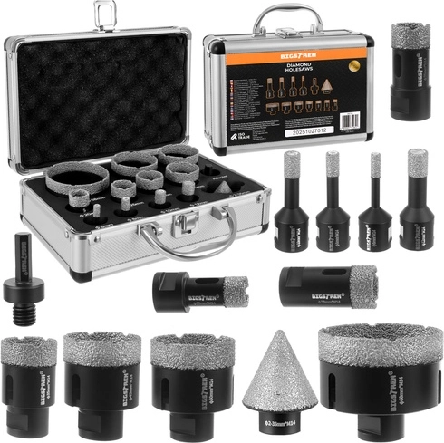 Bigstren diamond core drill bits 6–68 mm, 13-piece set