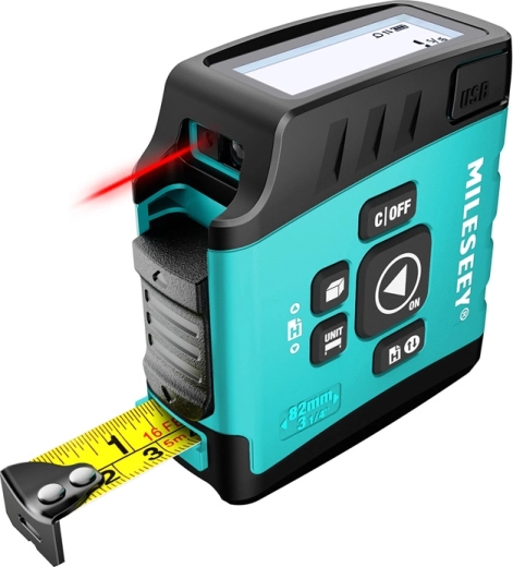 Deux outils en un : laser + mètre ruban