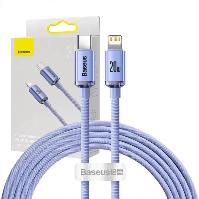 Baseus Crystal cavo USB‑C a Lightning 2 m, 20 W PD, viola