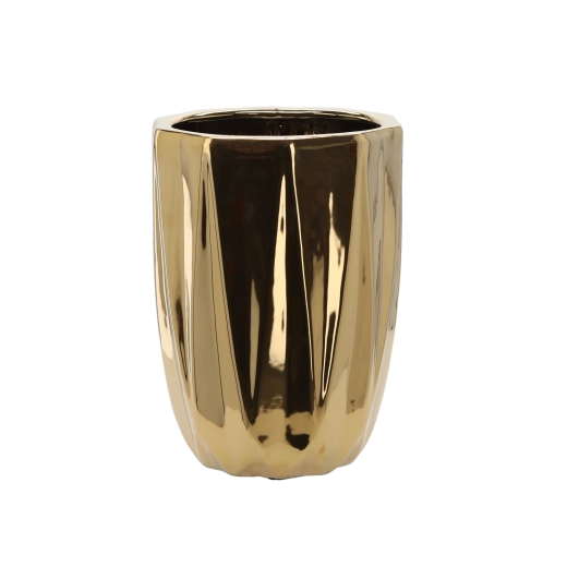 Coprivaso in ceramica 24 × 24 × 32 cm – dorato