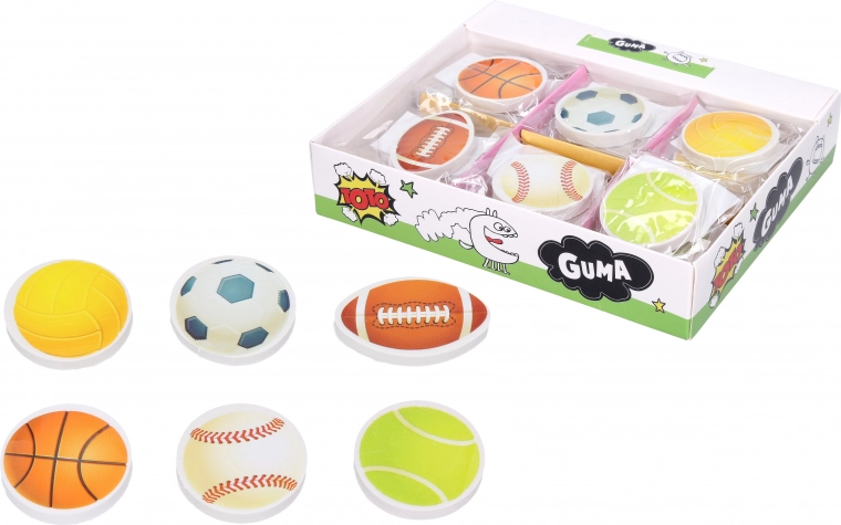 Eraser with a sports motif