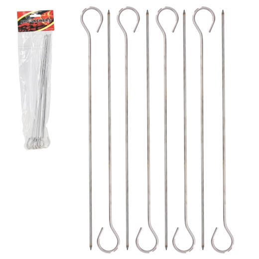 Set di 8 spiedini in acciaio inox da 28 cm