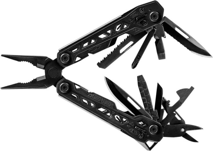 Multitool Gerber Truss Black – outil multifonction noir avec 17 fonctions et étui