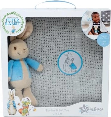 Set regalo CONIGLIETTO PIETRO con copertina lavorata a maglia