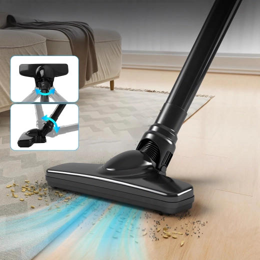 Swivel floor nozzle with efficient suction