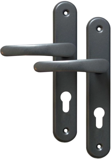 Ferrure MICHAELA béquille avec clé, entre-axe 72 mm, gris