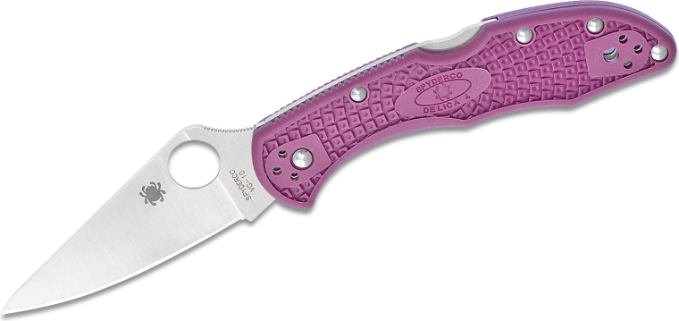 Spyderco Delica 4 Flat Ground purple folding pocket knife