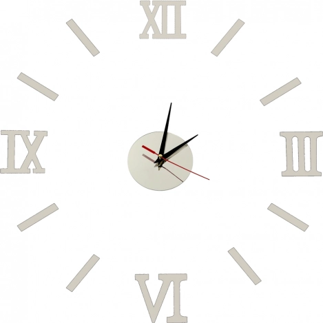 Adjustable DIY 3D Wall Clock Set Silver 130cm