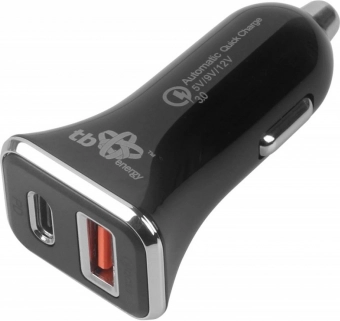 USB-A + USB-C Car Charger with Fast Charging