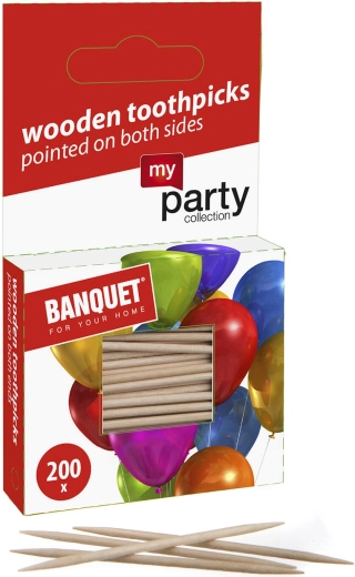 My Party stuzzicadenti in legno a doppia punta 200 pezzi