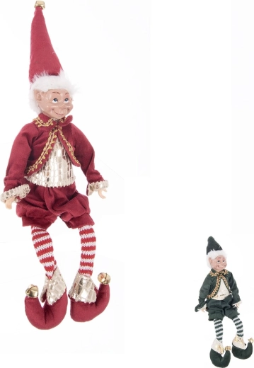 Gnomo natalizio seduto in poliresina 40 cm (2 varianti)