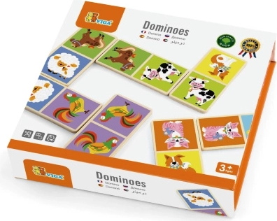 Viga Wooden Domino Farm 28 Pieces Montessori