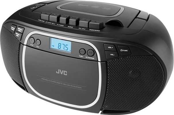 Boombox JVC con CD, cassetta e Bluetooth in colore nero