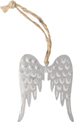 Ailes d’ange suspendues argentées 6 × 5 cm