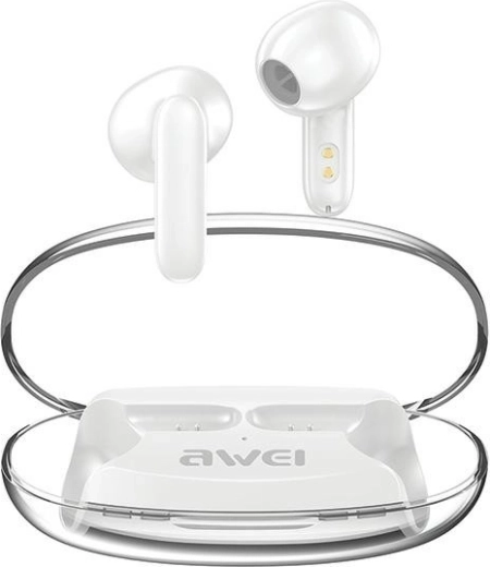Brezžične slušalke AWEI T85 z Bluetooth 5.3, TWS in ENC – bele