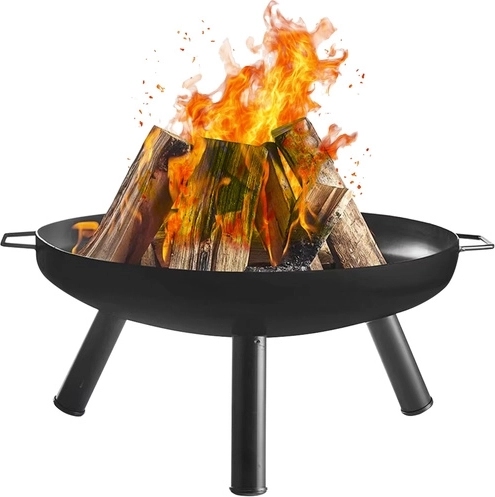 Garden fire pit with handles and tripod 60 cm
