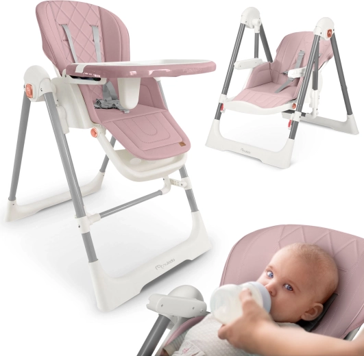 Eetstoel 3-in-1 Nukido Elite roze