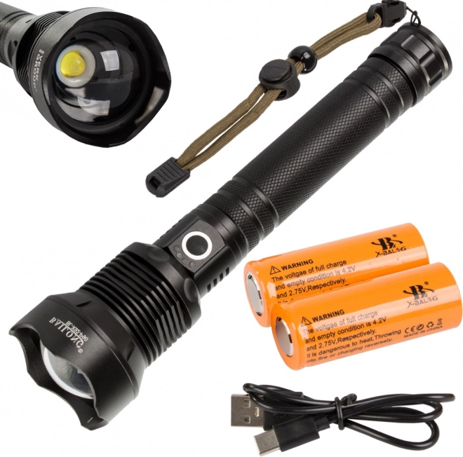 Military Tactical Flashlight Bailong XHP90 with Power Zoom