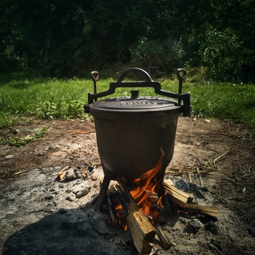 Trépied stable pour cuisiner au-dessus du feu
