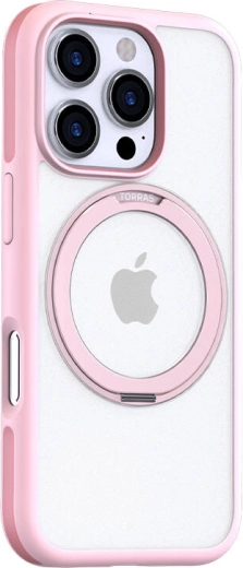 Torras Ostand R Fusion ovitek za iPhone 16 Pro Max rožnat