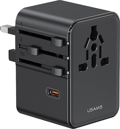 4-i-1 rejseadapter til US/AU/EU/UK
