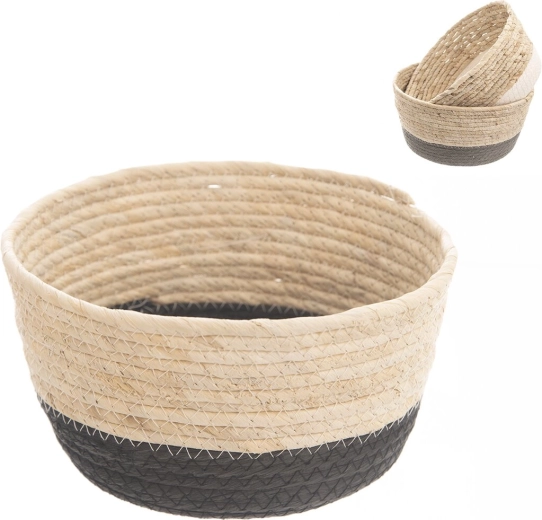 Panier en jonc de mer moyen carré 26 × 26 cm (3 variantes)