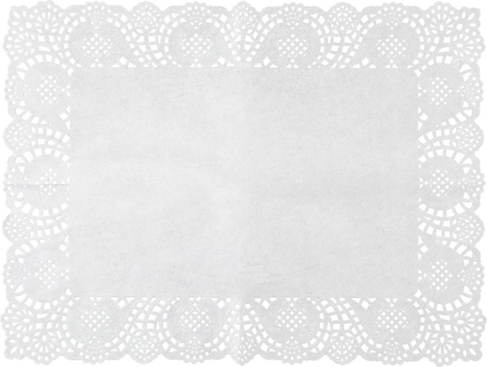 Bílé papírové obdélníkové podložky pod zákusky 40 × 30 cm (8 ks)